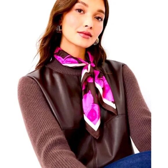 ANN TAYLOR | Faux Leather Mixed Media Sweater - Picture 1 of 7